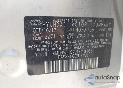 2018 Hyundai Elantra Gt Sport from USA, damaged, VIN KMHH55LC7JU043165